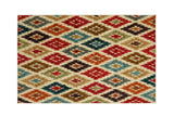 Benzara Nylon Area Rug With Bright Geometric Pattern, Small, Multicolor BM181227 Multicolor Nylon & Latex Backing BM181227
