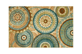 Benzara Nylon Area Rug With Floral And Geometric Patterns, Small, Multicolor BM181229 Multicolor Nylon & Latex Backing BM181229