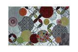 Benzara Floral And Geometric Pattern Area Rug In Nylon With Latex, Small, Multicolor BM181231 Multicolor Nylon & Latex Backing BM181231