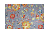 Benzara Flower Pattern Nylon Area Rug With Latex Backing, Small, Multicolor BM181233 Multicolor Nylon & Latex Backing BM181233
