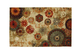 Benzara Contemporary Floral Patterned Area Rug In Nylon and Latex, Small, Multicolor BM181239 Multicolor Nylon & Latex Backing BM181239