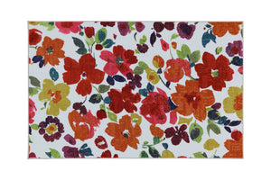 Benzara Bright Floral Pattern Nylon Area Rug With Latex Backing, Small, Multicolor BM181241 Multicolor Nylon & Latex Backing BM181241