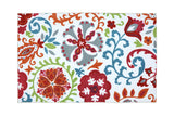Benzara Nylon Area Rug With Floral and leafy Pattern, Small, Multicolor BM181245 Multicolor Nylon & Latex Backing BM181245