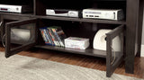 Benzara 72" Wooden TV Stand With 2 Cabinets and 2 Open Shelves In Brown BM181326 Brown Glass and Wood BM181326