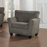 Polyester Fabric Chair With Slight Flared Arms, Dark Gray