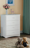 Benzara Wooden Four Drawer Chest With Cutout Handles, White BM181811 White Wood BM181811