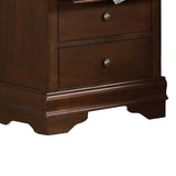 Benzara Wooden Night Stand With Hidden Drawer, Cherry Brown BM181832 Brown Wood And Metal BM181832