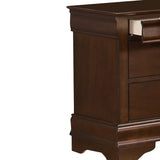 Benzara Wooden Night Stand With Hidden Drawer, Cherry Brown BM181832 Brown Wood And Metal BM181832