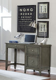 Benzara Wooden Writing Desk With Keyboard Tray And 2 Drawers, Gray BM181924 Gray Wood And Metal BM181924