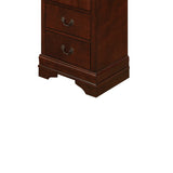 Benzara Wooden Lingerie Chest With Hidden Drawer, Cherry Brown BM181933 Brown Wood And Metal BM181933