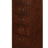 Benzara Wooden Lingerie Chest With Hidden Drawer, Cherry Brown BM181933 Brown Wood And Metal BM181933