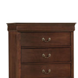 Benzara 5 Drawer Wooden Chest With Metal Hardware, Cherry Brown BM181935 Brown Wood And Metal BM181935