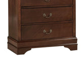 Benzara 5 Drawer Wooden Chest With Metal Hardware, Cherry Brown BM181935 Brown Wood And Metal BM181935