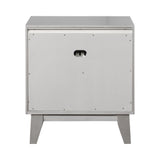 Benzara Wooden Nightstand with 2 Drawers, Mercury Silver BM182715 Silver Wood BM182715