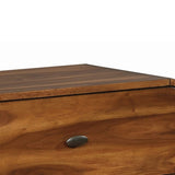 Benzara Wooden Nightstand with 2 Drawers, Dark Walnut Brown BM182737 Brown Wood BM182737