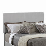 Benzara Leather Upholstered California King Size Platform Bed, Gray BM182798 Gray Leather and Wood BM182798