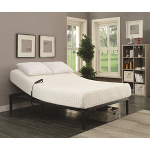 Benzara Metal Twin Size Adjustable Bed with Remote, Black BM182807 Black Metal BM182807