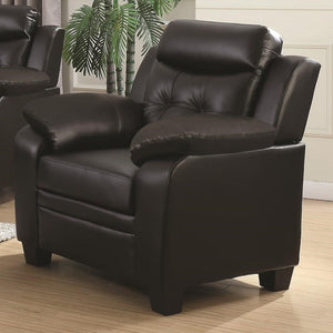 Benzara Contemporary Faux Leather & Wood Chair With Cushioned Armrests, Rich Black BM183062 Black Faux Leather and Wood BM183062