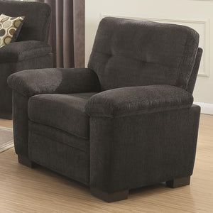 Benzara Transitional Micro Velvet Fabric/Wood Chair With Cushioned Armrest, Dark Gray BM183079 Gray Micro velvet fabric and Wood BM183079