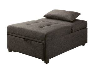 Benzara Tufted Fabric Upholstered Folding Ottoman with Storage, Dark Gray BM183224 Gray Fabric and Wood BM183224