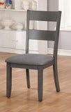 Benzara Wooden Side Chair With Fabric Padded Seat, Pack of Two, Gray BM183249 Gray Fabric Solid Wood BM183249