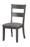 Benzara Wooden Side Chair With Fabric Padded Seat, Pack of Two, Gray BM183249 Gray Fabric Solid Wood BM183249