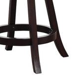 Benzara Double X Backrest Leatherette Swivel Counter Stool, Set of 2, Black and Brown BM183386 Brown and Black Leatherette and Solid Wood BM183386