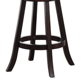 Benzara Double X Backrest Leatherette Swivel Barstool, Set of 2, Black and Brown BM183387 Brown and Black Leatherette and Solid Wood BM183387