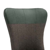 Benzara Two Tone Fabric Upholstered Dining Chair, Set of 2, Green and Gray BM183465 Green and Gray Faux Leather, Fabric and Solid Wood BM183465