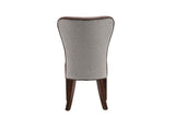 Benzara Two Tone Fabric Upholstered Dining Chair, Set of 2, Brown and Gray BM183466 Brown and Gray Faux Leather, Fabric and Solid Wood BM183466