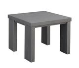 Benzara Aluminum Framed End Table with Plank Style Top, Gray BM183733 Gray Aluminum BM183733