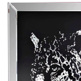 Benzara 32'' Leopard Design Wall Decor with Faux Crystal Inlay, Silver BM184757 Silver Mirror, Faux crystals BM184757