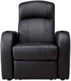 Benzara Plush Padded Leather Upholstered Recliner With Metal Framework, Gray BM184824 Dark Gray Leather and Metal BM184824