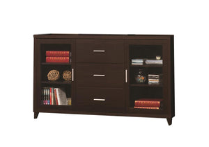 Benzara Modern & Minimal Style TV Console With Multi Shelves & Drawers, Cappuccino Brown BM184882 Brown Wood BM184882