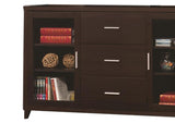 Benzara Modern & Minimal Style TV Console With Multi Shelves & Drawers, Cappuccino Brown BM184882 Brown Wood BM184882