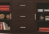 Benzara Modern & Minimal Style TV Console With Multi Shelves & Drawers, Cappuccino Brown BM184882 Brown Wood BM184882