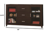 Benzara Modern & Minimal Style TV Console With Multi Shelves & Drawers, Cappuccino Brown BM184882 Brown Wood BM184882