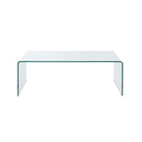 Benzara Contemporary Style Minimal Clear Glass Coffee Table, Clear BM184941 Clear Acrylic BM184941