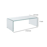 Benzara Contemporary Style Minimal Clear Glass Coffee Table, Clear BM184941 Clear Acrylic BM184941