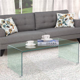 Benzara Contemporary Style Minimal Clear Glass Coffee Table, Clear BM184941 Clear Acrylic BM184941