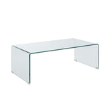 Benzara Contemporary Style Minimal Clear Glass Coffee Table, Clear BM184941 Clear Acrylic BM184941