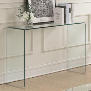 Benzara Contemporary Style Minimal Clear Glass Sofa Table, Clear BM184942 Clear Acrylic BM184942