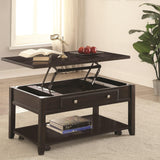 Benzara Modern Lift Top Wooden Coffee Table With Storage & Shelf, Walnut Brown BM184980 Brown Wood BM184980