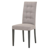 Benzara Fabric Upholstery Dining Chair With Button Tufted Back, Gray, Set Of Two BM185243 Gray Acrylic and Synthetic Fabric BM185243