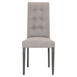 Benzara Fabric Upholstery Dining Chair With Button Tufted Back, Gray, Set Of Two BM185243 Gray Acrylic and Synthetic Fabric BM185243