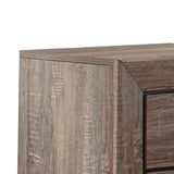 Benzara Transitional Style Wooden Nightstand with Two Drawers and Tapered Feet, Brown BM185319 Brown Engineered Wood, Metal BM185319
