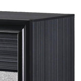 Benzara 2 Drawer Wooden Nightstand with Felt Lined Jewelry Tray, Black BM185438 Black Solid Wood BM185438