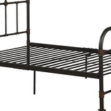 Benzara Industrial Pipe Detailed Metal Full Size Bed, Sandy Gray BM185510 Gray Metal BM185510