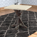 Benzara Marble Top End Table With Wooden Tri-Pod Base, White And Espresso Brown BM185823 White, Brown Marble Wood BM185823