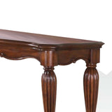 Benzara Wooden Sofa Table with Carved Details, Cherry Brown BM185844 Brown Wood BM185844